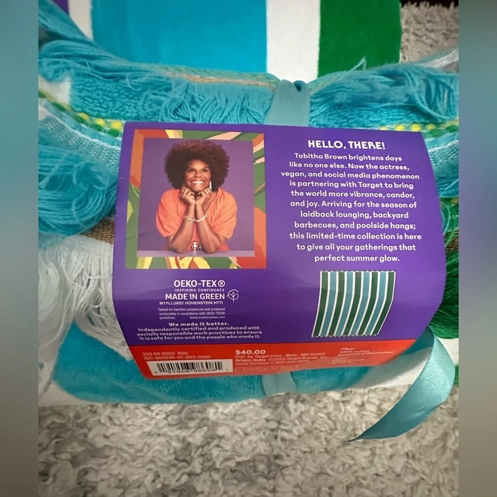 RARE Tabitha Brown x Target NWT Beach Towel for Two (2 towels)